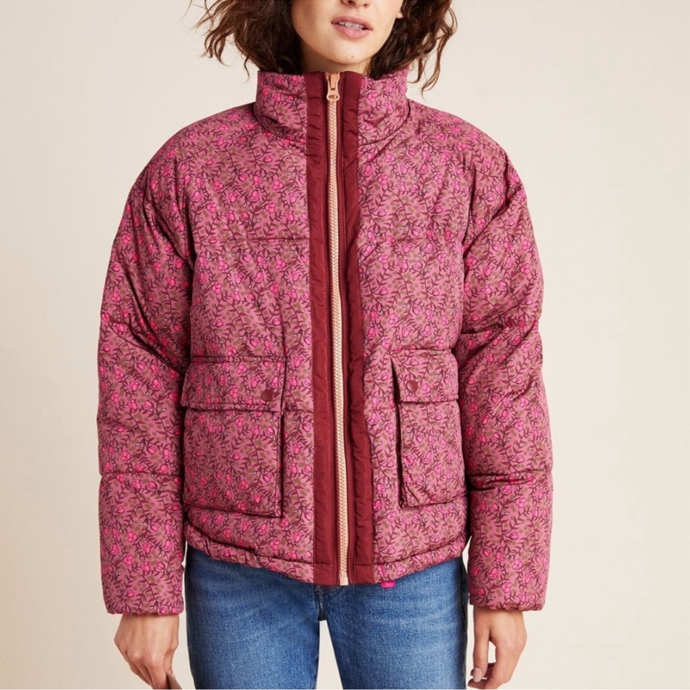 Anthropologie NÜMPH Floral Puffer Jacket XS